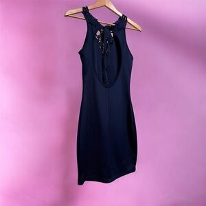 Charlotte Russe Midnight Blue Backless Dress